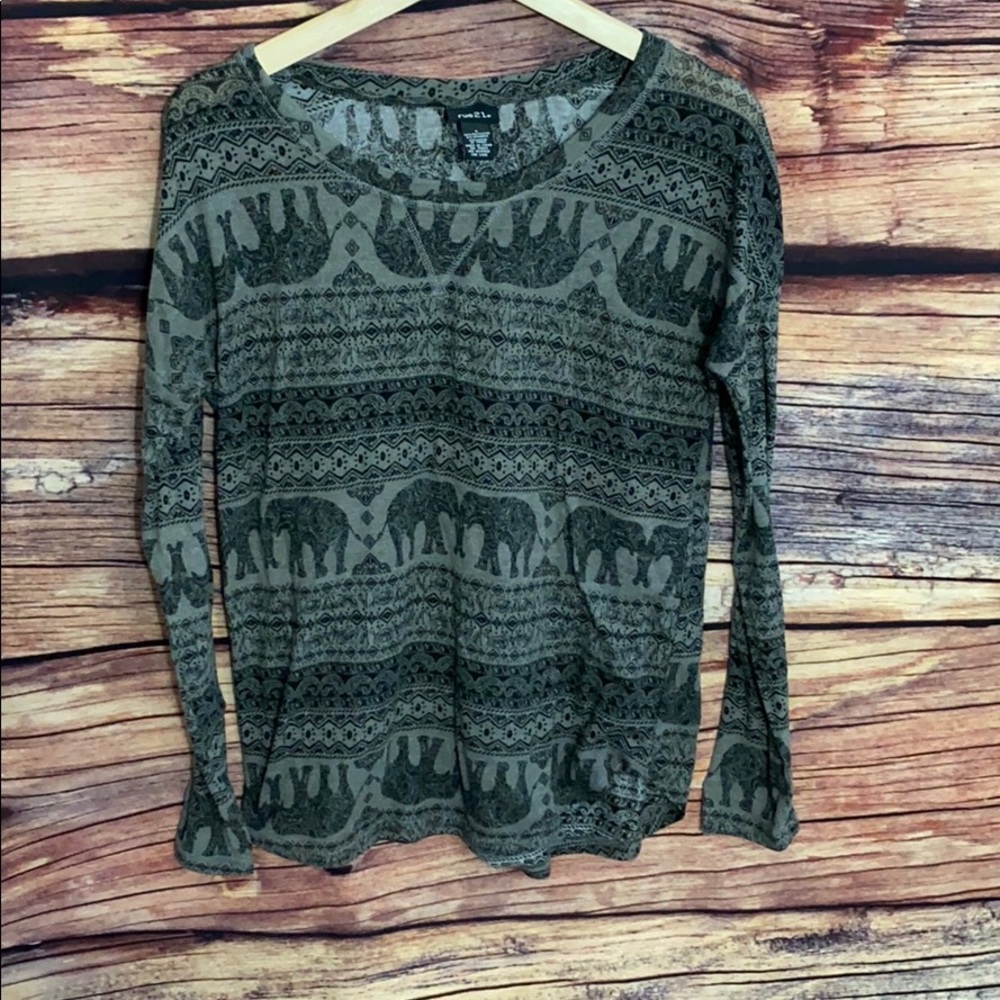Rue 21 Elephant Print Top